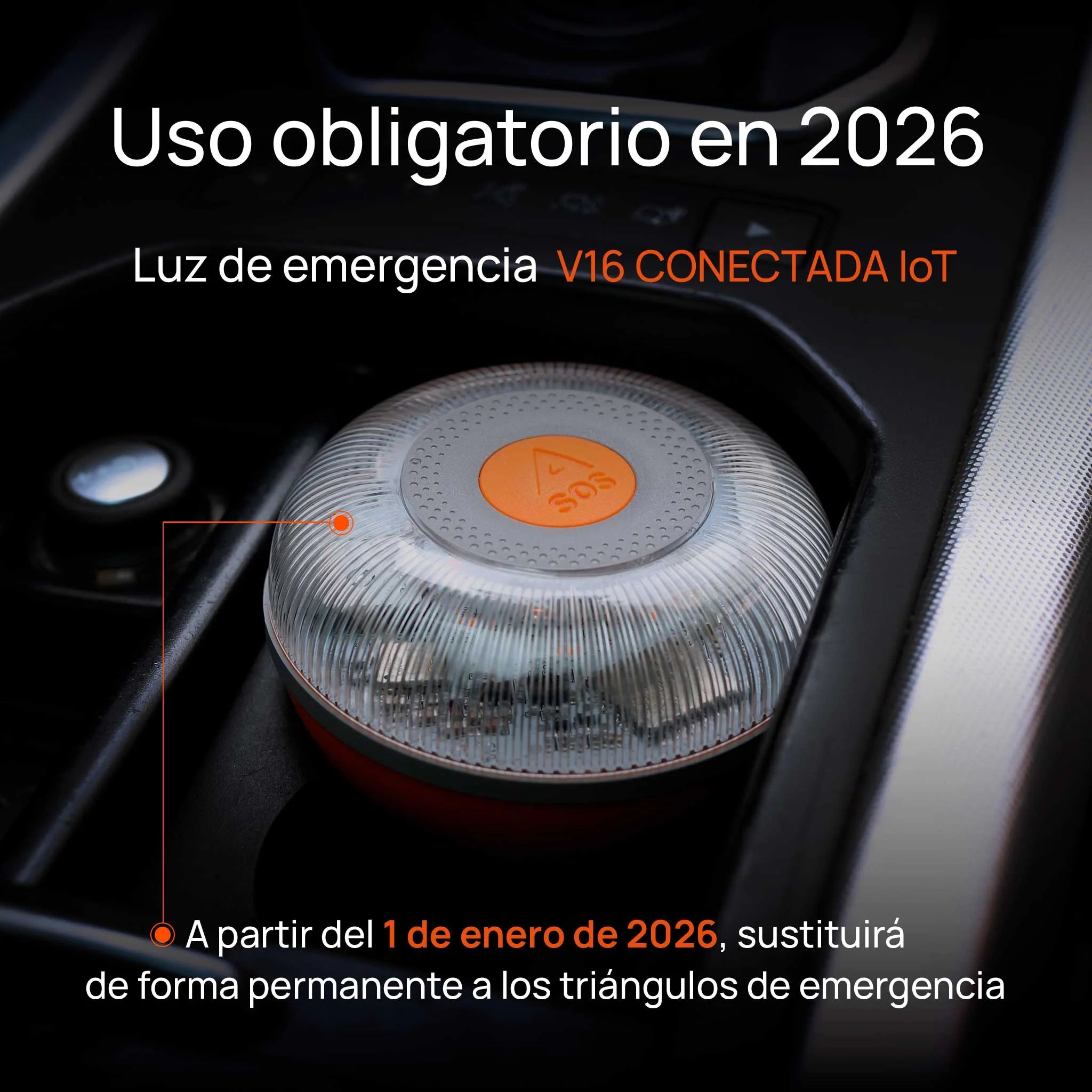 Baliza V16 FlashLED SOS Conectada a Telefónica y DGT