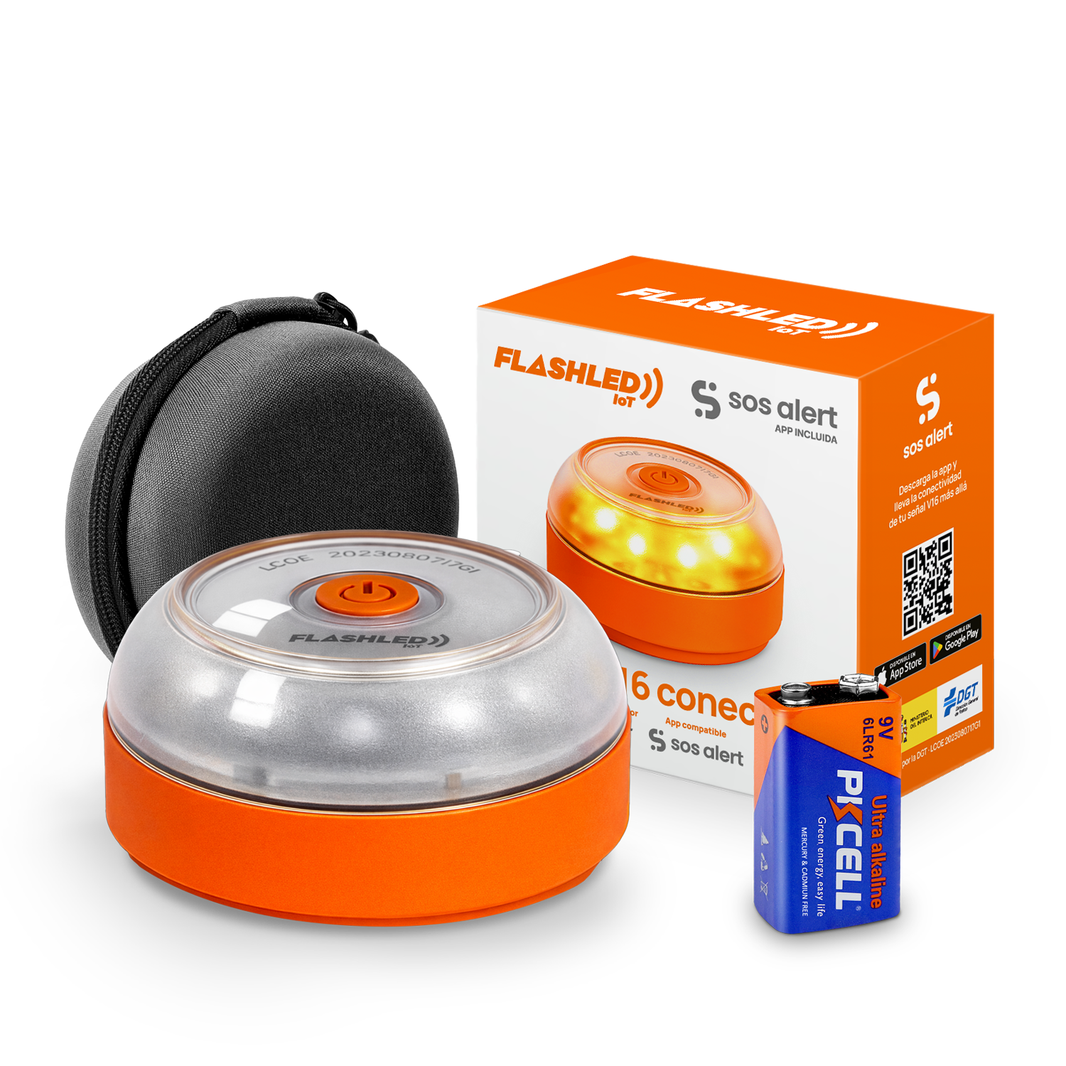 Baliza V16 Conectada FlashLED IoT - Funda incluida