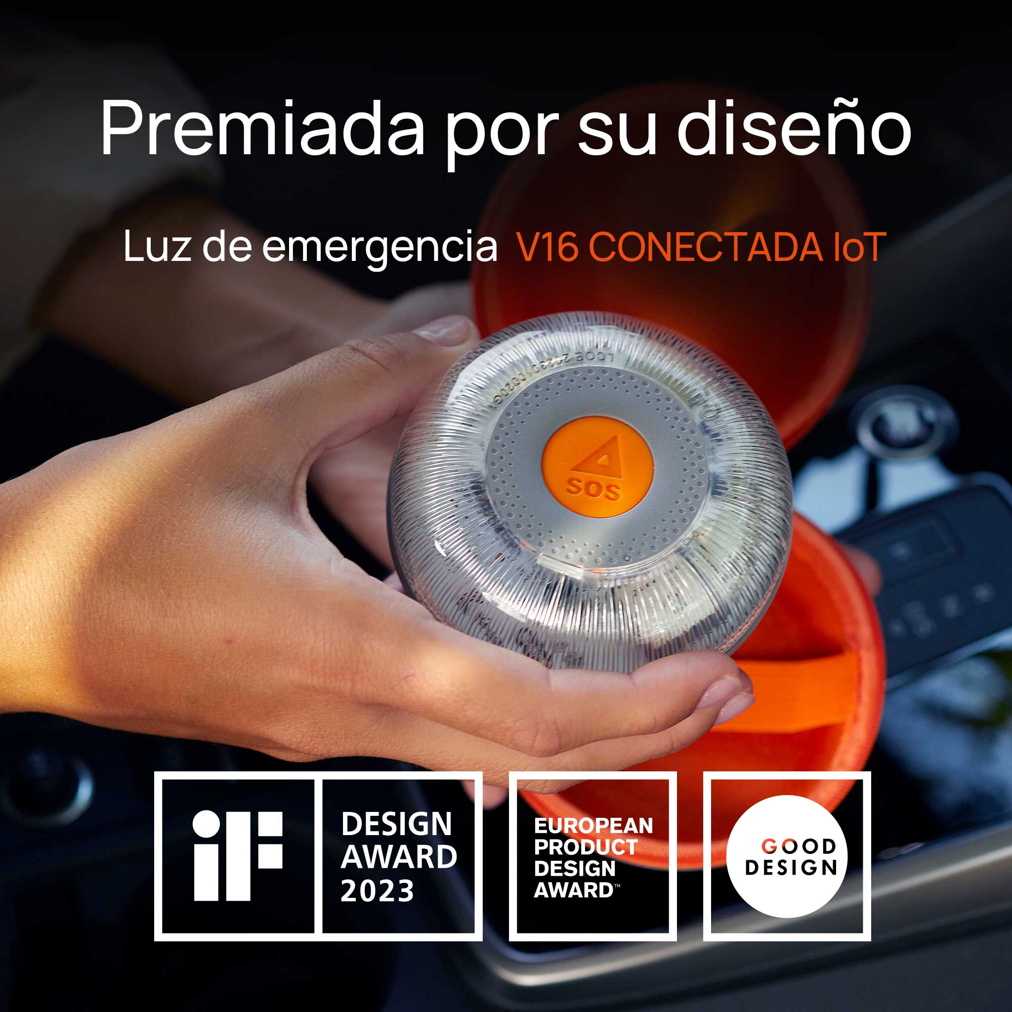 Baliza V16 FlashLED SOS Conectada a Telefónica y DGT