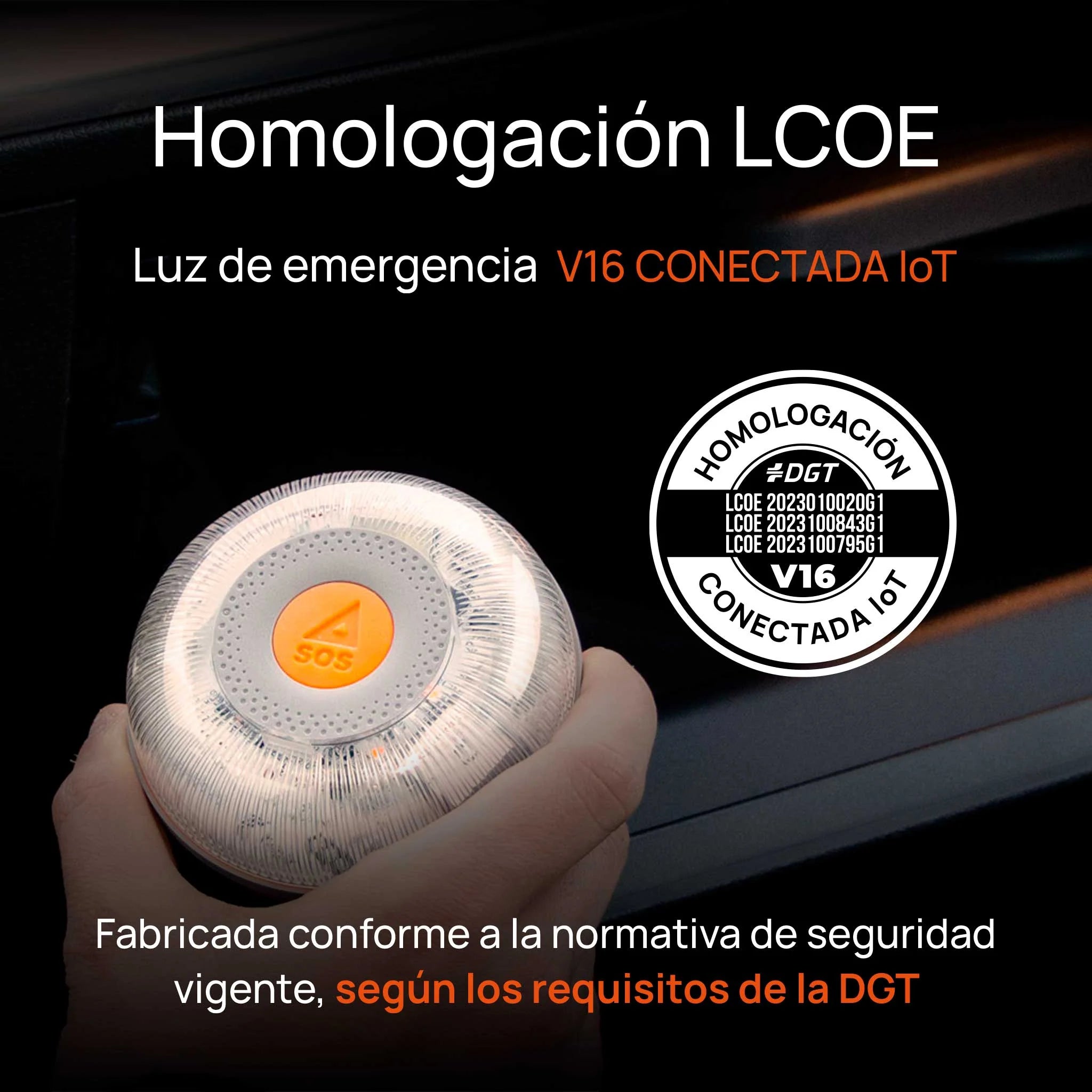Baliza V16 FlashLED SOS Conectada a Telefónica y DGT