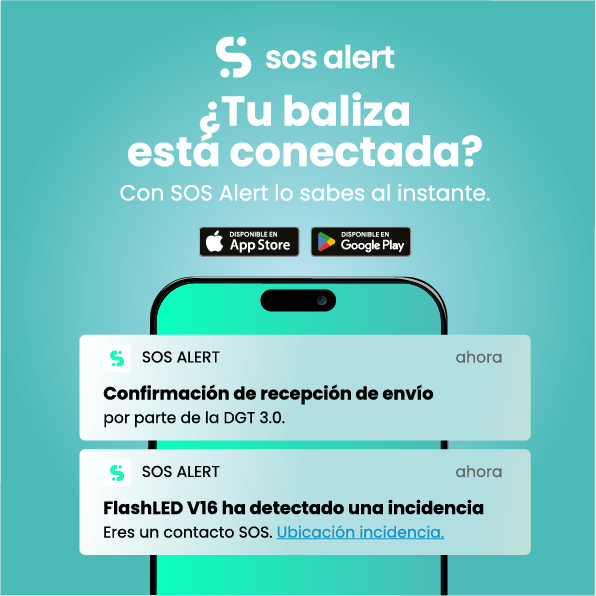 Baliza V16 FlashLED SOS Conectada a Telefónica y DGT