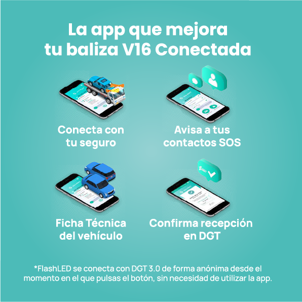 Baliza V16 FlashLED SOS Conectada a Telefónica y DGT